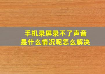 手机录屏录不了声音是什么情况呢怎么解决