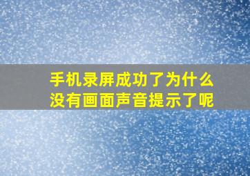 手机录屏成功了为什么没有画面声音提示了呢