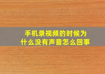 手机录视频的时候为什么没有声音怎么回事