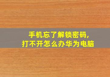 手机忘了解锁密码,打不开怎么办华为电脑