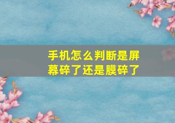 手机怎么判断是屏幕碎了还是膜碎了