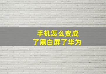 手机怎么变成了黑白屏了华为