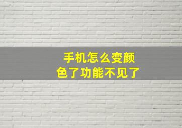 手机怎么变颜色了功能不见了