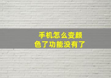 手机怎么变颜色了功能没有了