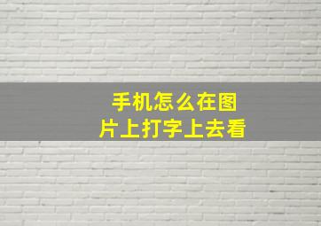 手机怎么在图片上打字上去看