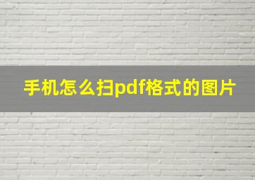 手机怎么扫pdf格式的图片