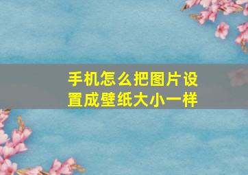 手机怎么把图片设置成壁纸大小一样