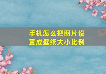 手机怎么把图片设置成壁纸大小比例