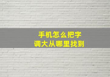 手机怎么把字调大从哪里找到