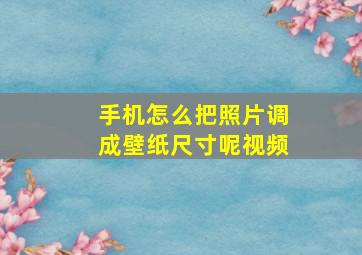 手机怎么把照片调成壁纸尺寸呢视频