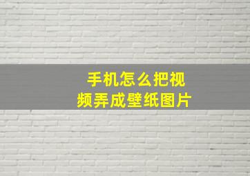 手机怎么把视频弄成壁纸图片