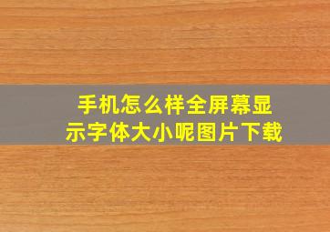 手机怎么样全屏幕显示字体大小呢图片下载