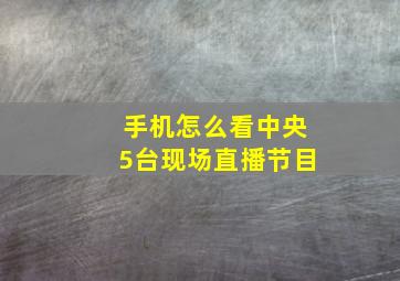 手机怎么看中央5台现场直播节目