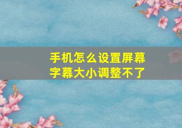 手机怎么设置屏幕字幕大小调整不了