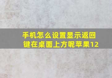 手机怎么设置显示返回键在桌面上方呢苹果12