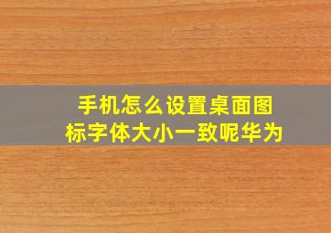 手机怎么设置桌面图标字体大小一致呢华为