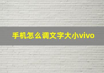 手机怎么调文字大小vivo