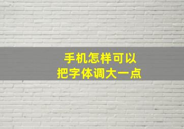 手机怎样可以把字体调大一点