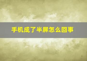 手机成了半屏怎么回事