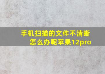 手机扫描的文件不清晰怎么办呢苹果12pro