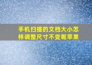 手机扫描的文档大小怎样调整尺寸不变呢苹果