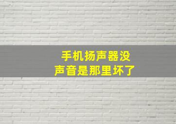 手机扬声器没声音是那里坏了