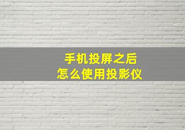 手机投屏之后怎么使用投影仪