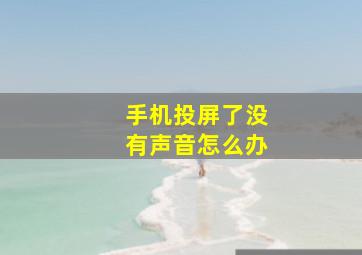 手机投屏了没有声音怎么办