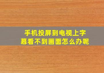 手机投屏到电视上字幕看不到画面怎么办呢