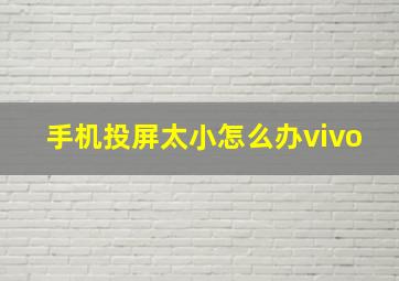 手机投屏太小怎么办vivo