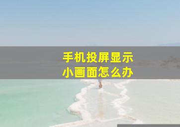 手机投屏显示小画面怎么办