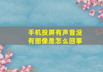 手机投屏有声音没有图像是怎么回事