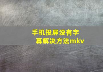 手机投屏没有字幕解决方法mkv