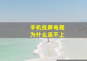 手机投屏电视为什么连不上