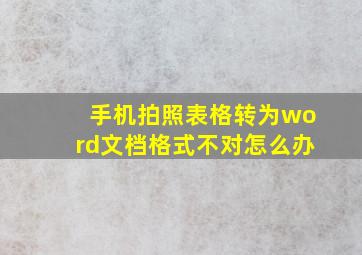 手机拍照表格转为word文档格式不对怎么办