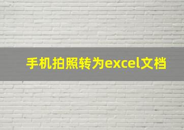 手机拍照转为excel文档