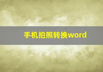 手机拍照转换word