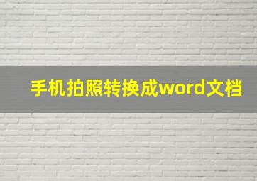 手机拍照转换成word文档