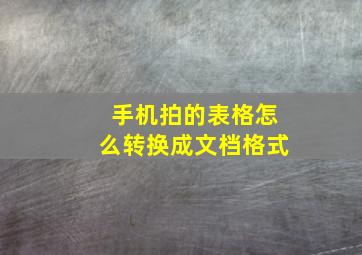 手机拍的表格怎么转换成文档格式