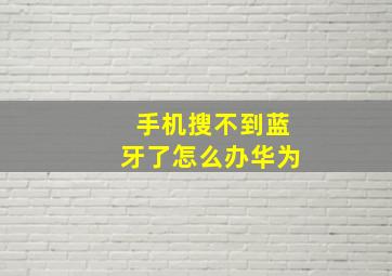 手机搜不到蓝牙了怎么办华为