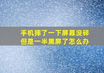 手机摔了一下屏幕没碎但是一半黑屏了怎么办