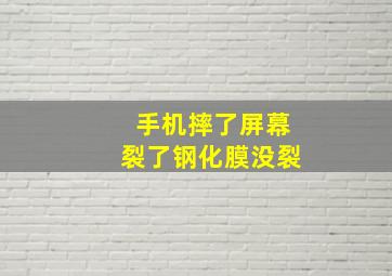 手机摔了屏幕裂了钢化膜没裂