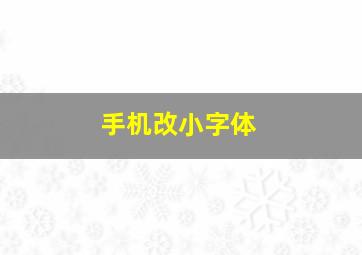 手机改小字体