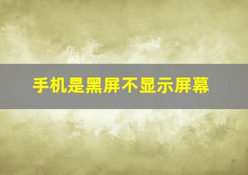 手机是黑屏不显示屏幕