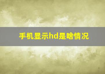 手机显示hd是啥情况