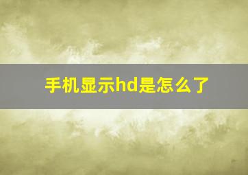 手机显示hd是怎么了