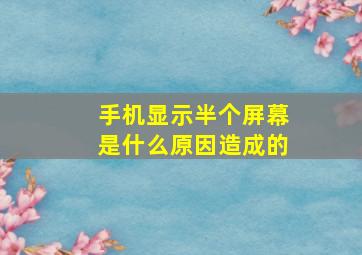 手机显示半个屏幕是什么原因造成的