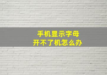 手机显示字母开不了机怎么办