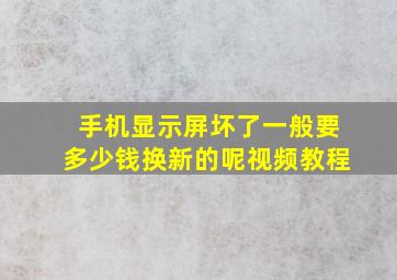 手机显示屏坏了一般要多少钱换新的呢视频教程