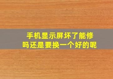 手机显示屏坏了能修吗还是要换一个好的呢